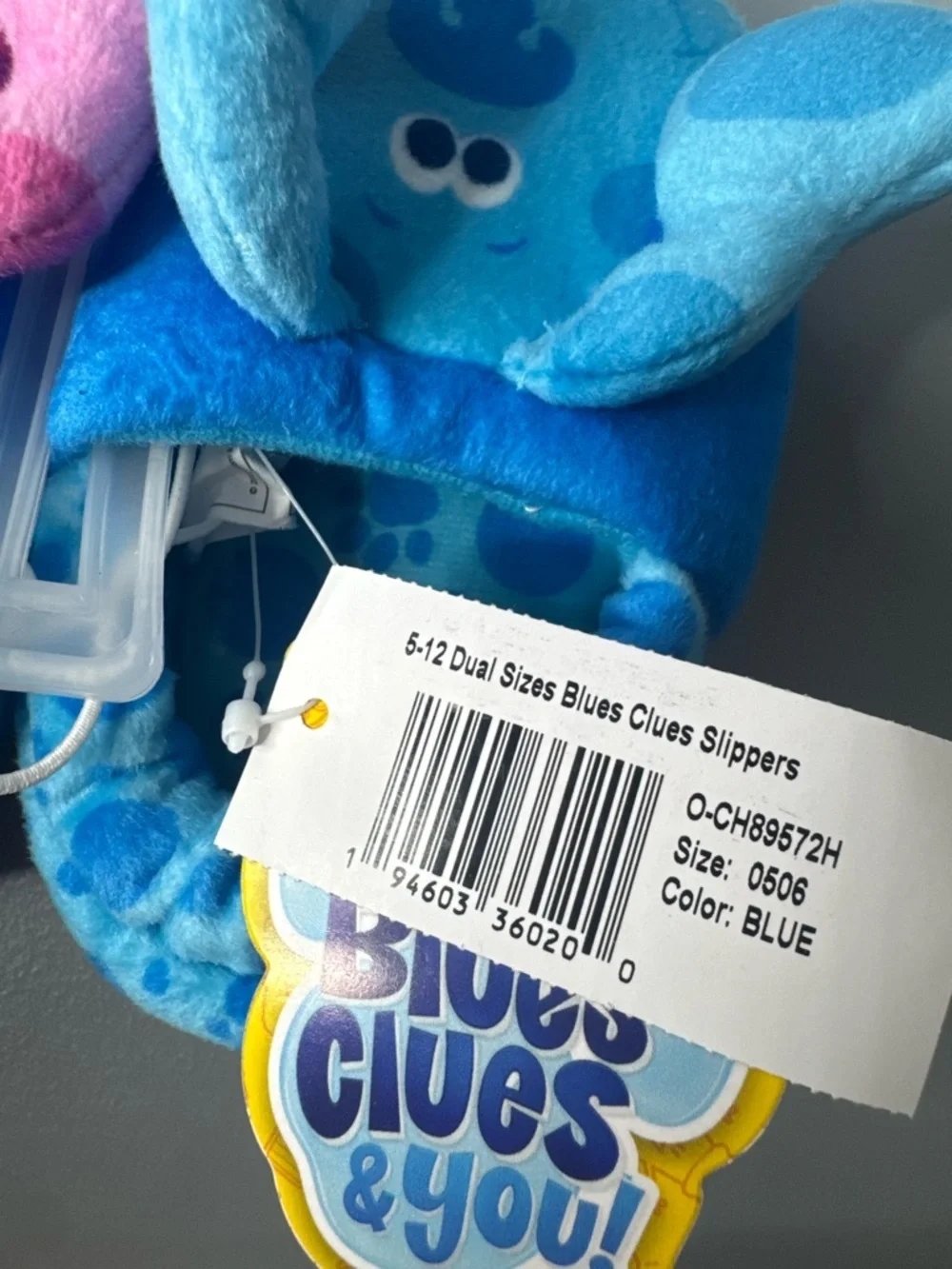 Blue's Clues & You! Blue and magenta Plush Slippers cozy unisex character